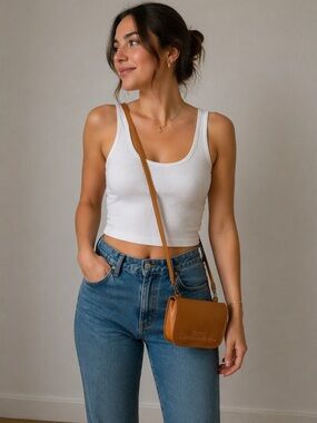 Vintage Esprit Tan Crossbody Bag